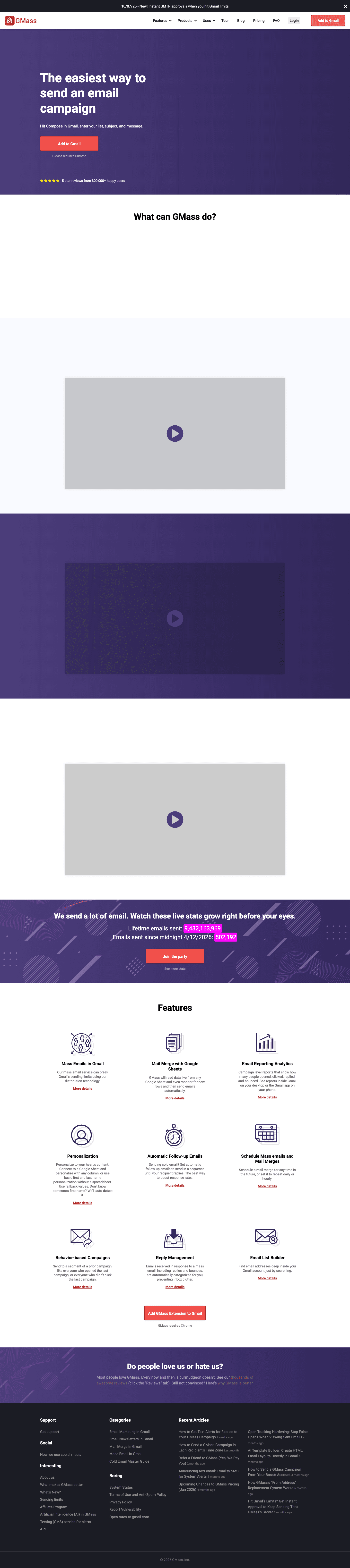 GMass homepage